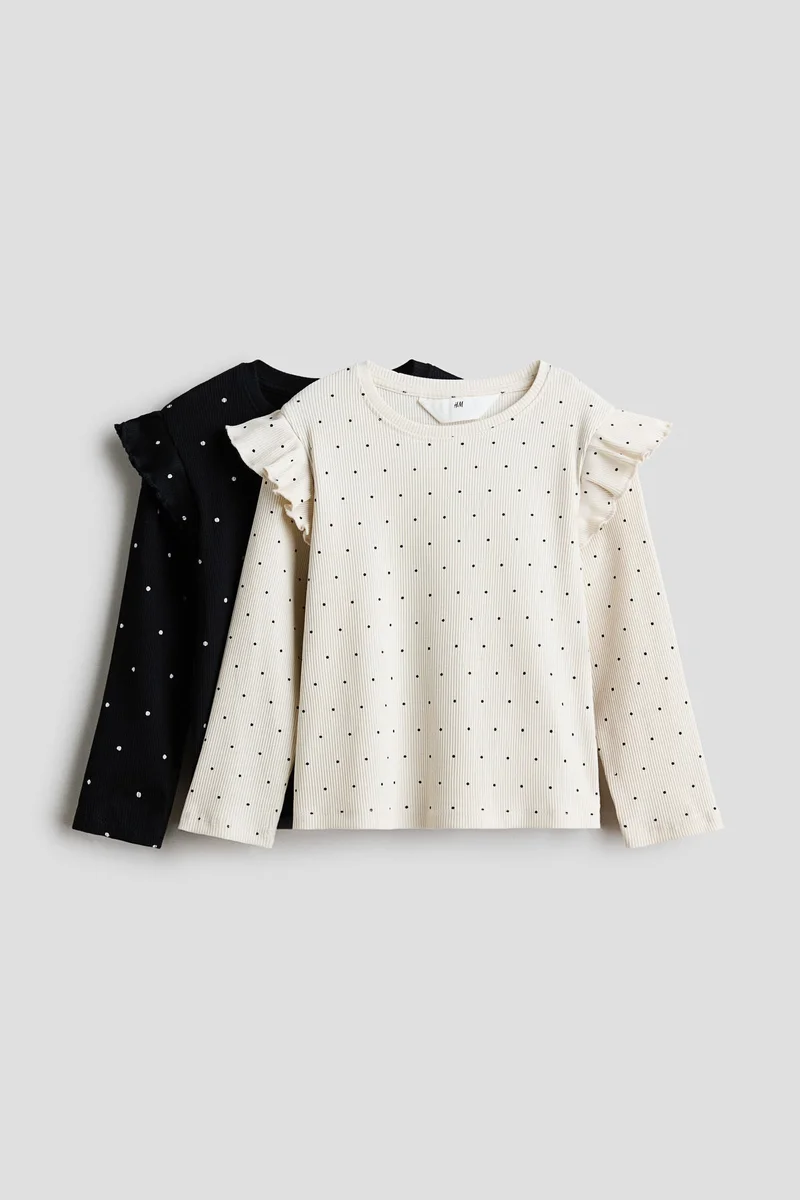 H&M 2-pack flounce-trimmed tops